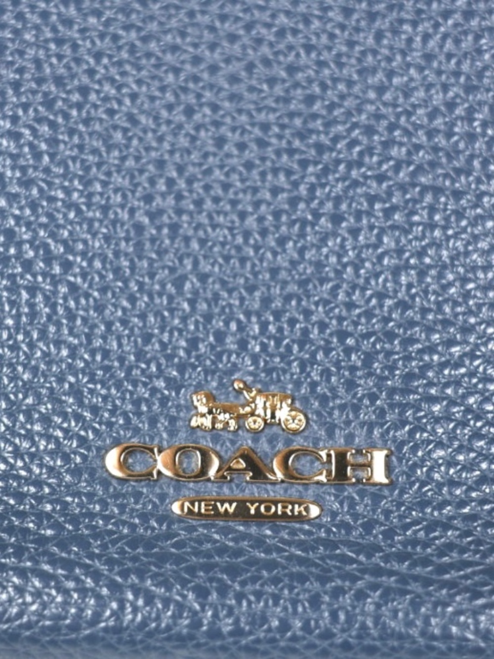 Coach Rori, Denim Blue Pebbled & Suede Leather Shoulder Bag, Quiet Luxury C5833 - Picture 4 of 15
